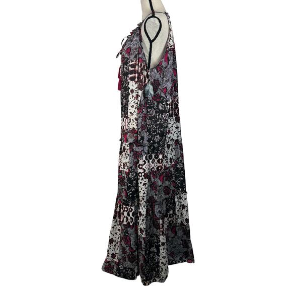INC 1X-Large Halter Maxi Dress Floral Patchwork Tiered Ruffled Lightweight Multi - Picture 6 of 9